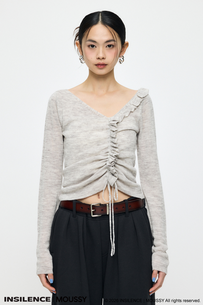 INSILENCE GATHER KNIT TOP