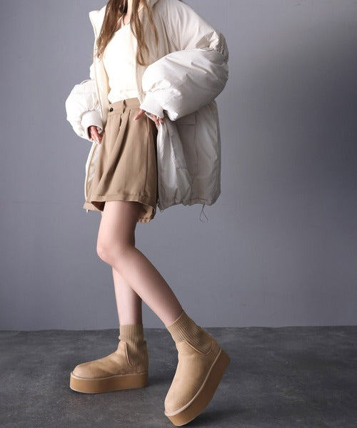 JaVaジャバコラボ》秋冬のトレンドアイテム！厚底ソックスムートン