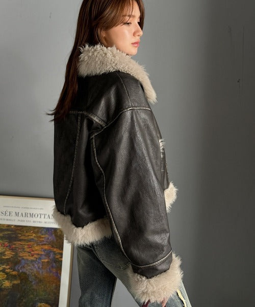 mily bilet】季節を纏う。ファー使いヴィンテージライク ダメージ