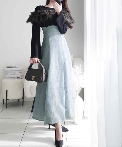 mily bilet】大人の女性にぴったり！チュールフリルデザインドッキング