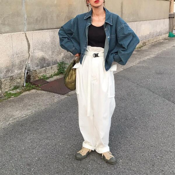   Jeans クロップドダッドデニムシャツ ZARA】クロップド丈デニムTシャツ (ZARA/Tシャツ・カットソー
