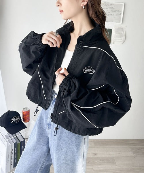 Javaジャバコラボ》甘カジュアルを格上げ。配色パイピングナイロン