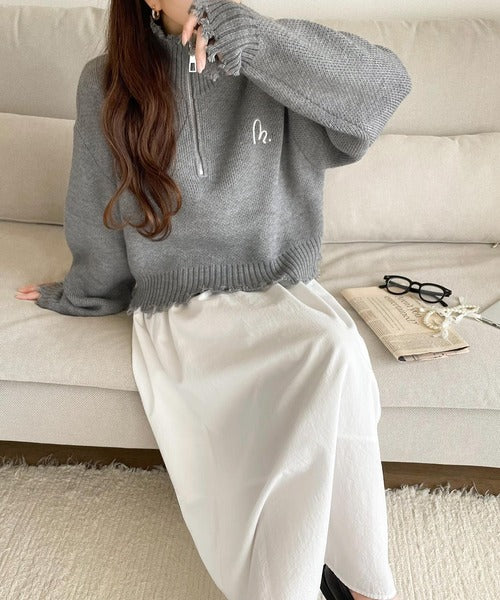 mily bilet】大人可愛いクラッシュトップス。ダメージハーフ