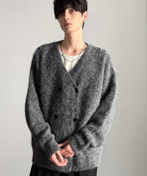 ゆらぎBAL ORIGINAL ニットカーデガン Classical Origin】「アートな1着。」ミックスシャギー素材ダブル