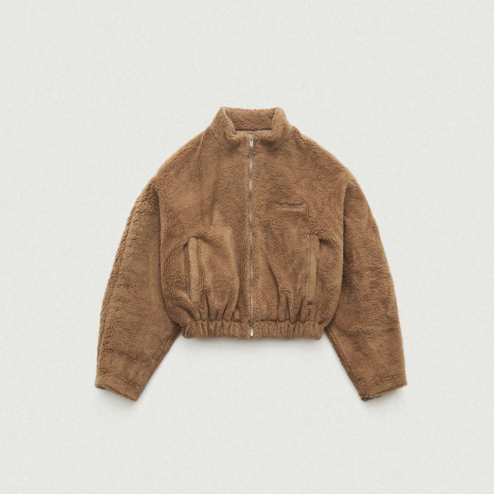 Cropped Eco-Shearling Jacket - Camel | ファッション通販サイト NUGU