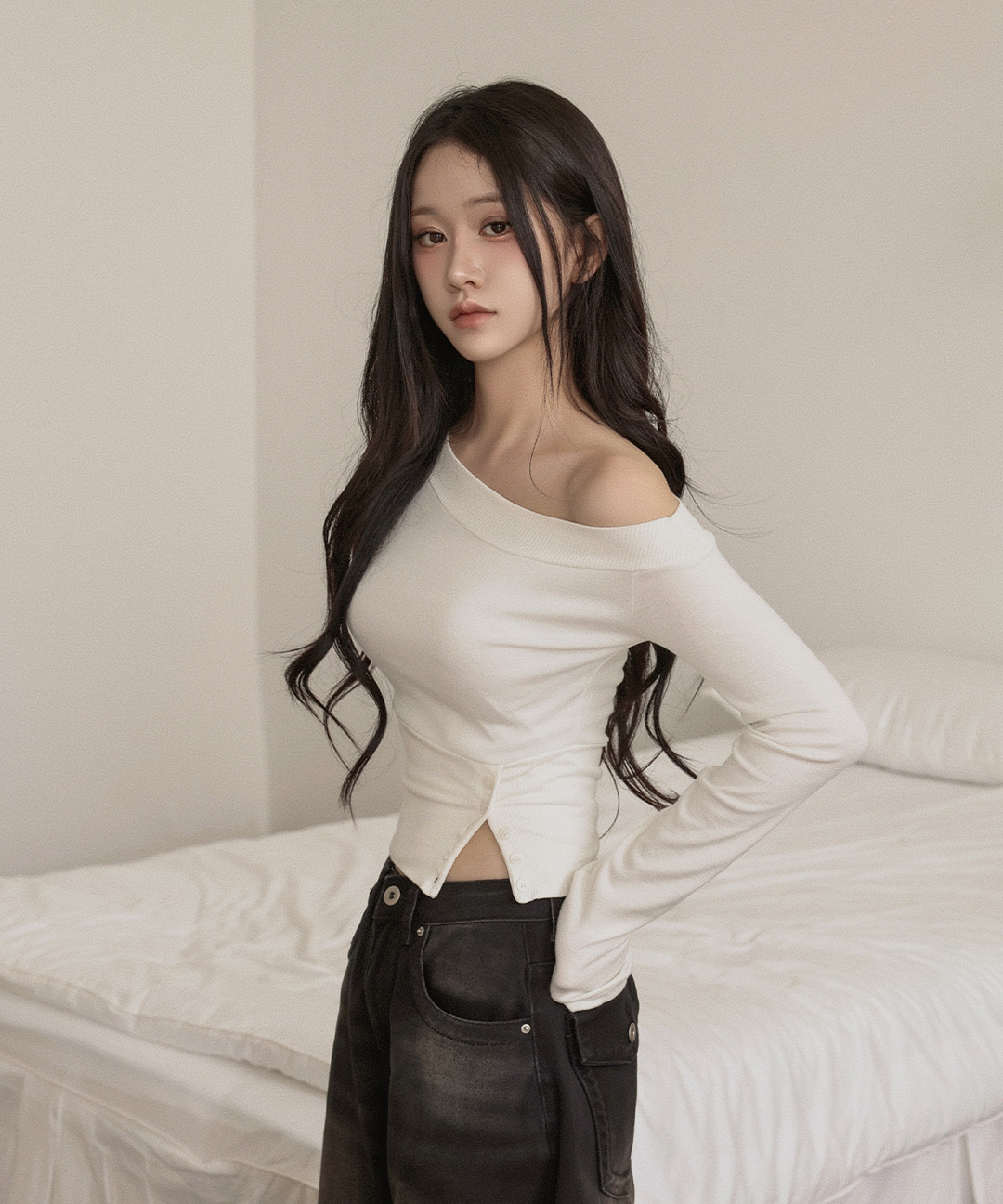 ストライプオフショル長袖Tシャツ | ファッション通販サイト NUGU