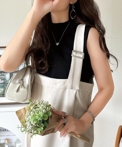 着回し自在な2way仕様◎デザインベルトラップサロペット（セットアップ