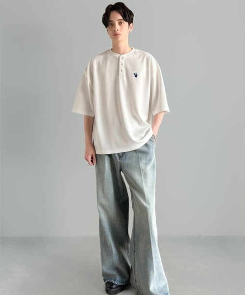 PERSONSOUL*日本未入荷 メッシュ ヌード カラー ボトムシャツ 大人びた遊び心。」刺繍入りハイクオリティダブルフェイス素材