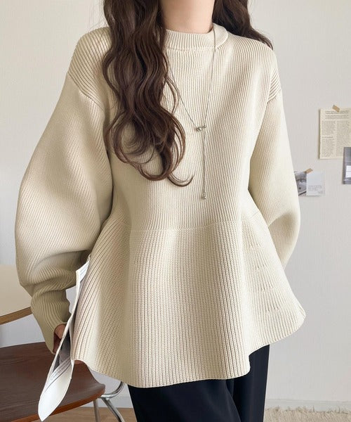 お値下げできます　TONAL ペプラムニットカーデ　グレー ペプラム」に該当するカーディガン/ボレロ（グレー/灰色系