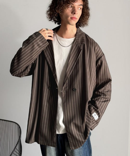 Classical Origin】「さっと羽織れる。」ストライプ柄ドレープ