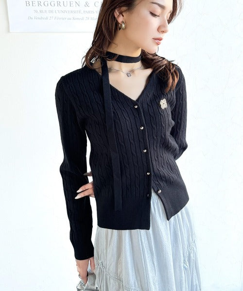 mily bilet】大人ニットを極める。チョーカー＆ブローチ付き