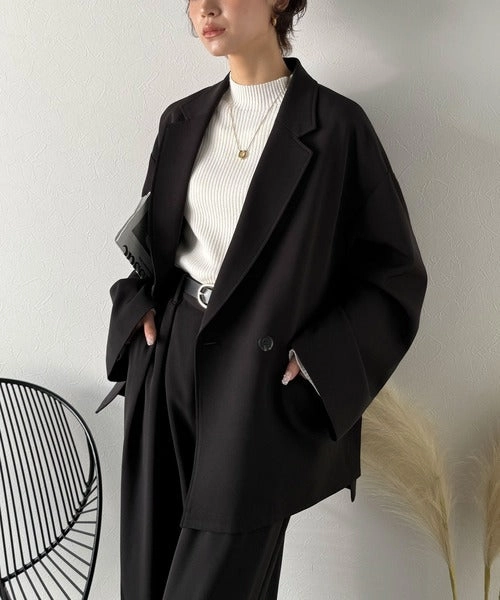 【Classical Origin】「大人の風格。」ダブルテーラードオーバーサイズジャケット/Double-breasted tailored oversized jacket ao1070184 main image 0