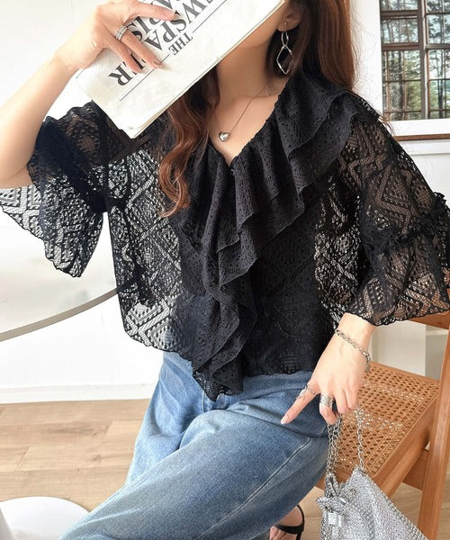 キャサリン♡美品♡ 24allureville ラッフルフリルブラウス ラッフル