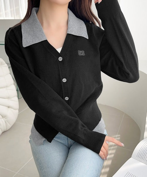 mily bilet】着るだけ完成、コーデ迷子にさよなら♪胸刺繍ダブル