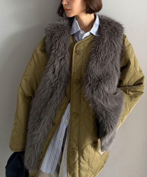 高級感をレイヤード。ふわふわミックスシャギーファーベスト ce1010457