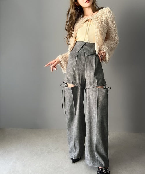 極美品　Anplegant フリルパンツ　ハイウエスト　ベージュ　S 極美品 Anplegant フリルパンツ ハイウエスト ベージュ S ALOHA