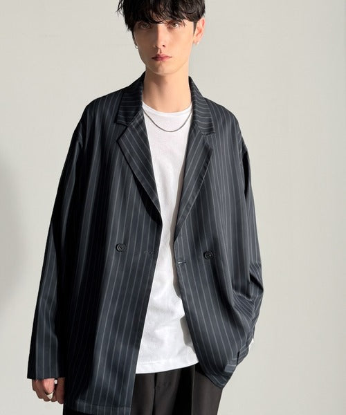 Classical Origin】「さっと羽織れる。」ストライプ柄ドレープ