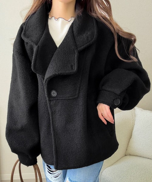 mily bilet】コクーンで魅せる。ウールライクリングニットスタンド