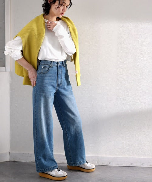 美シルエット。ハイウエストルーズデニムパンツ ce0900001