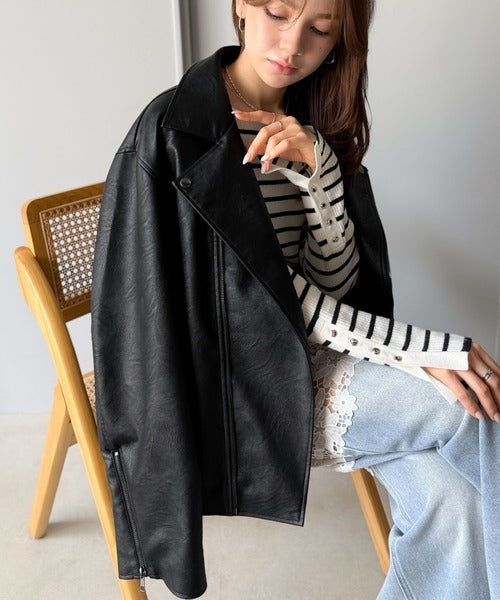 JaVaジャバコラボ》こなれ感、爆上がり。フェイクレザーライダース