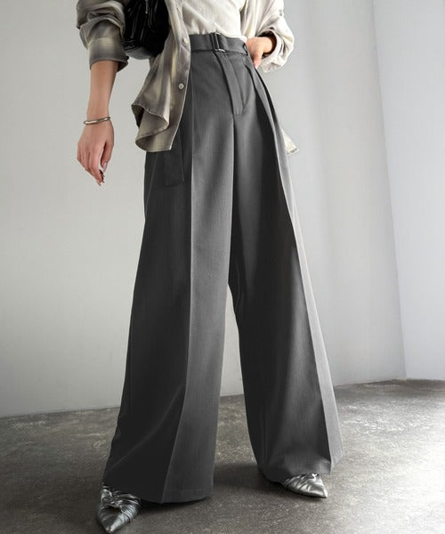 美脚も、こなれ感も！一本で叶う♪大人のワイドパンツ。ベルテッド