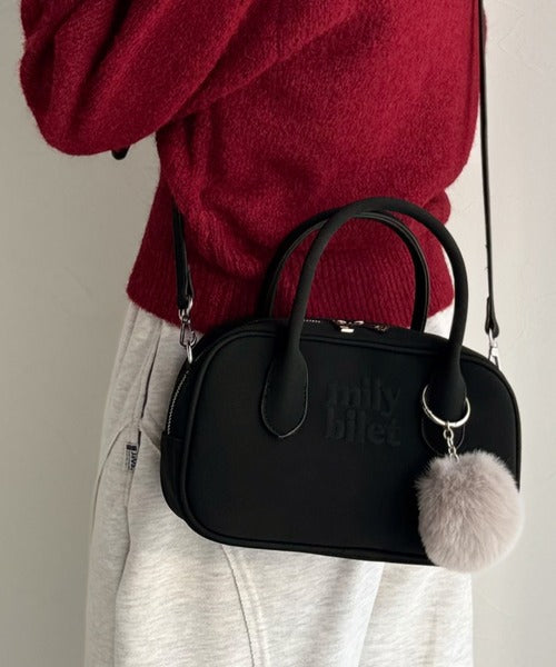 mily bilet】甘い見た目で実力派♪エンボスロゴスウェードライクミニ