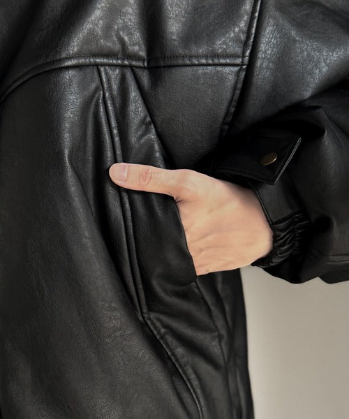 nt　PLAN C レザーパネルジャケット　ブルゾン nt PLAN C レザーパネルジャケット ブルゾン nt PLAN C レザーパネル