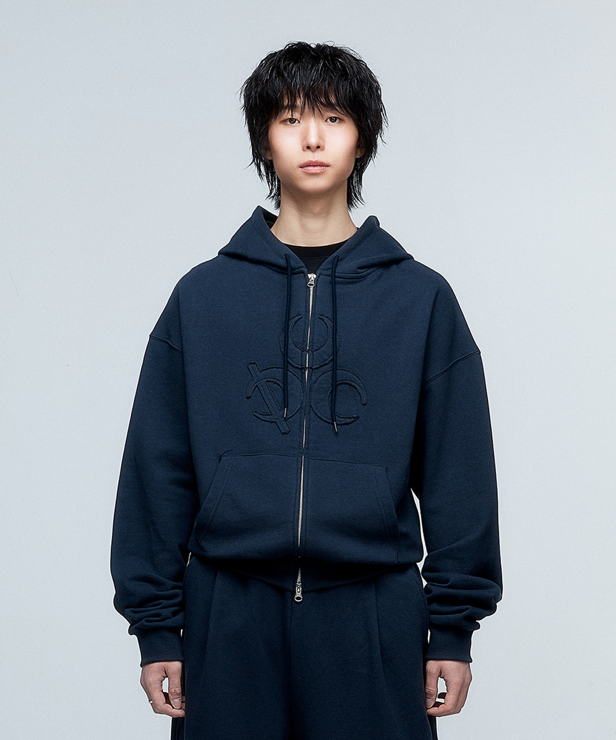 OVERDYED D.F.L HOODED ZIP-UP WASHED BLACK | ファッション通販サイト