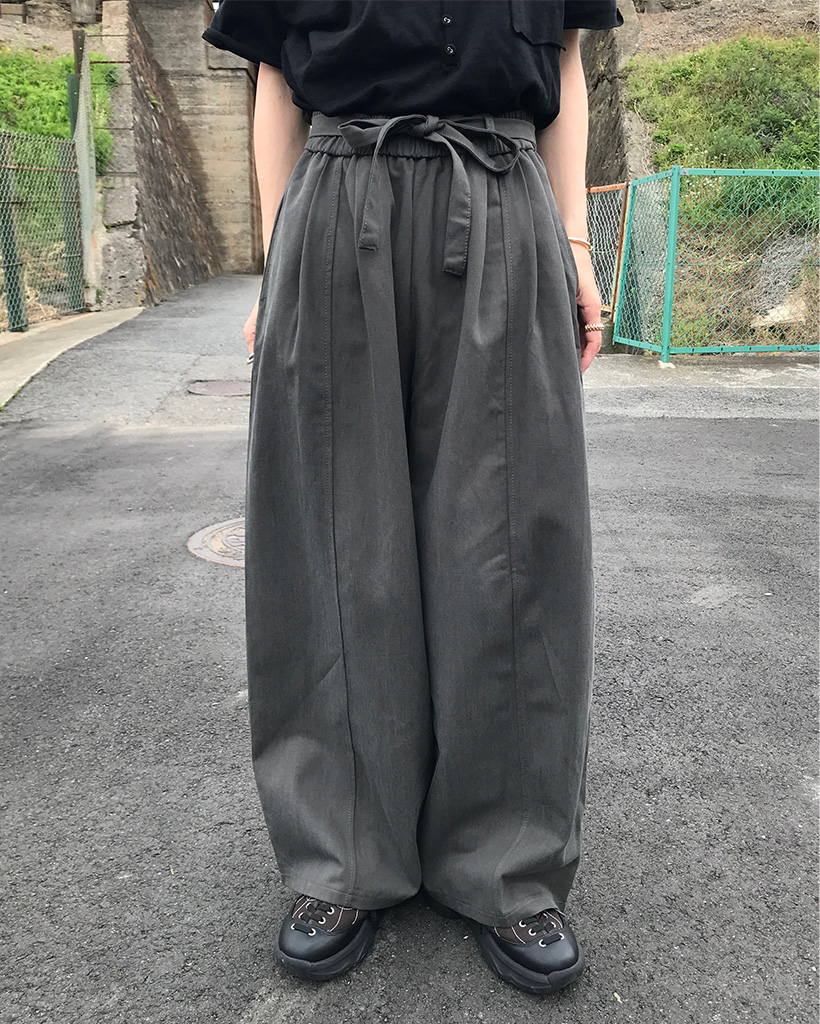 ワイドストラップウエストゴムパンツ