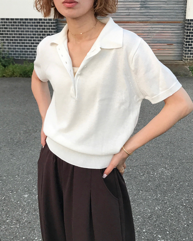 ニットポロシャツ