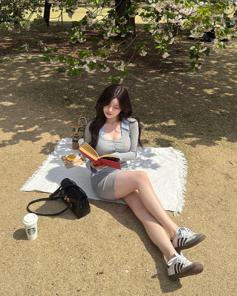 ヘンリネックレイヤードシャツ＆スカートセット