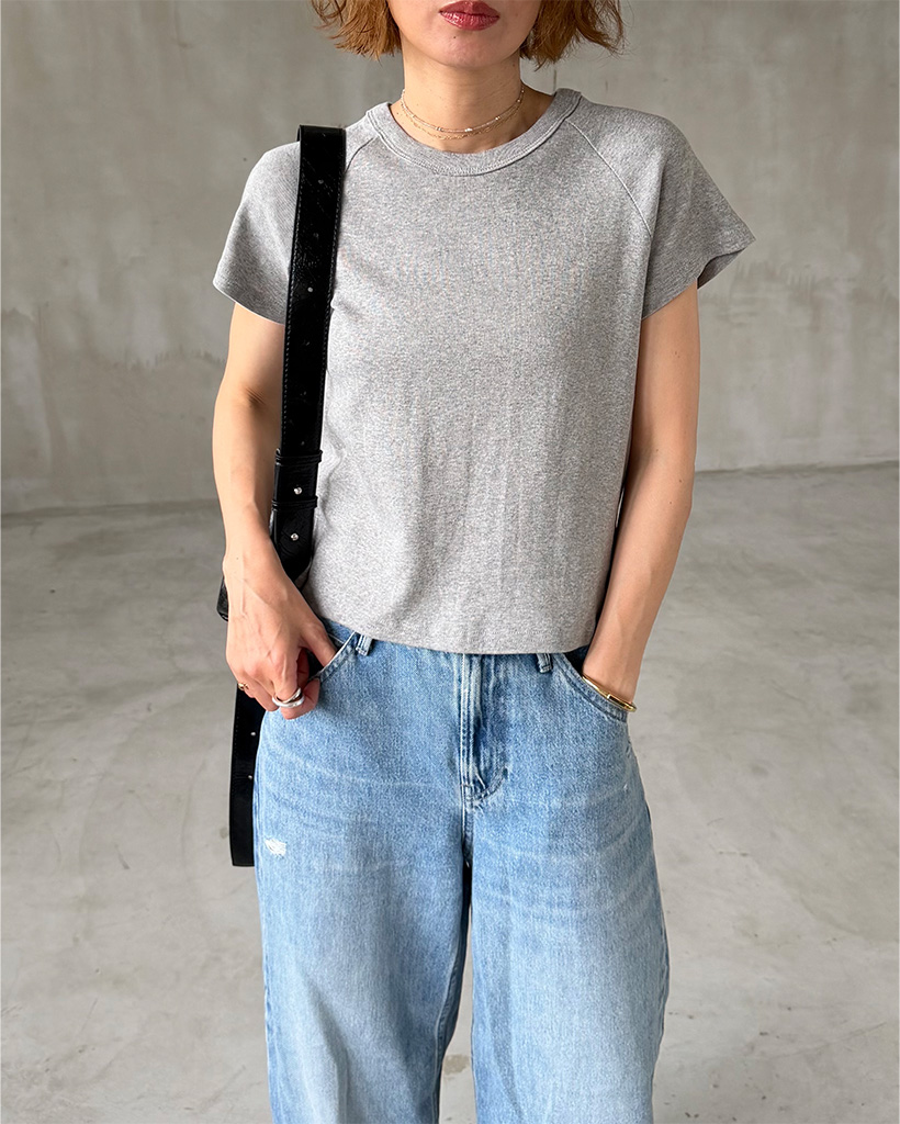 ラグランスリムTシャツ