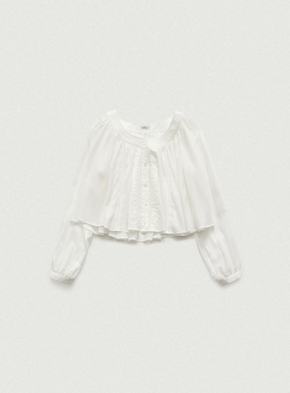 Ivory Nella Round Neck Sheer Blouse