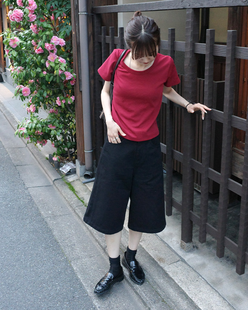 サイドボタンバミューダパンツ