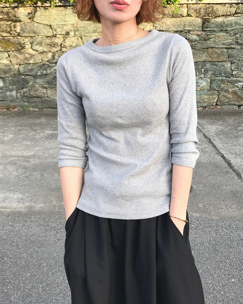 ピグメント七分袖Tシャツ