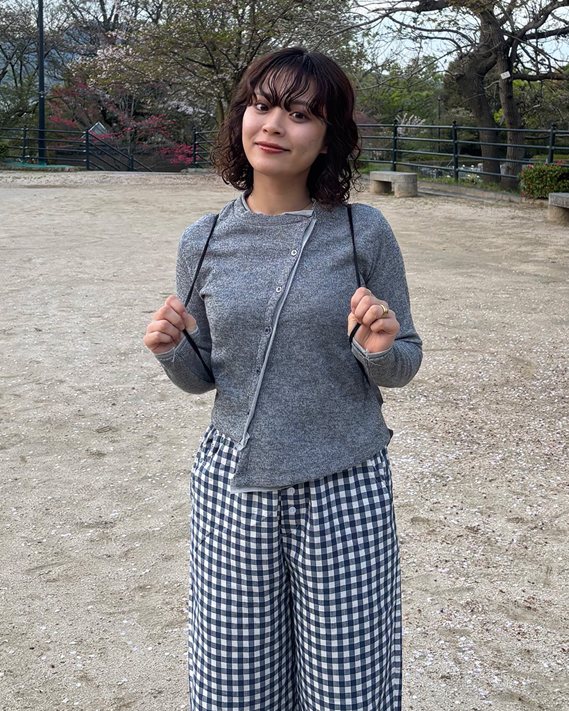 レイヤードアシンメトリーカーディガン