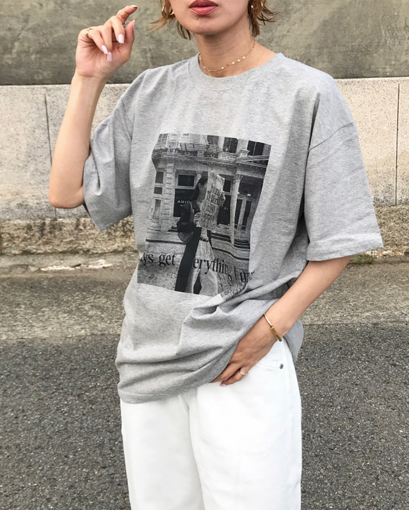 フォトプリントオーバーサイズTシャツ
