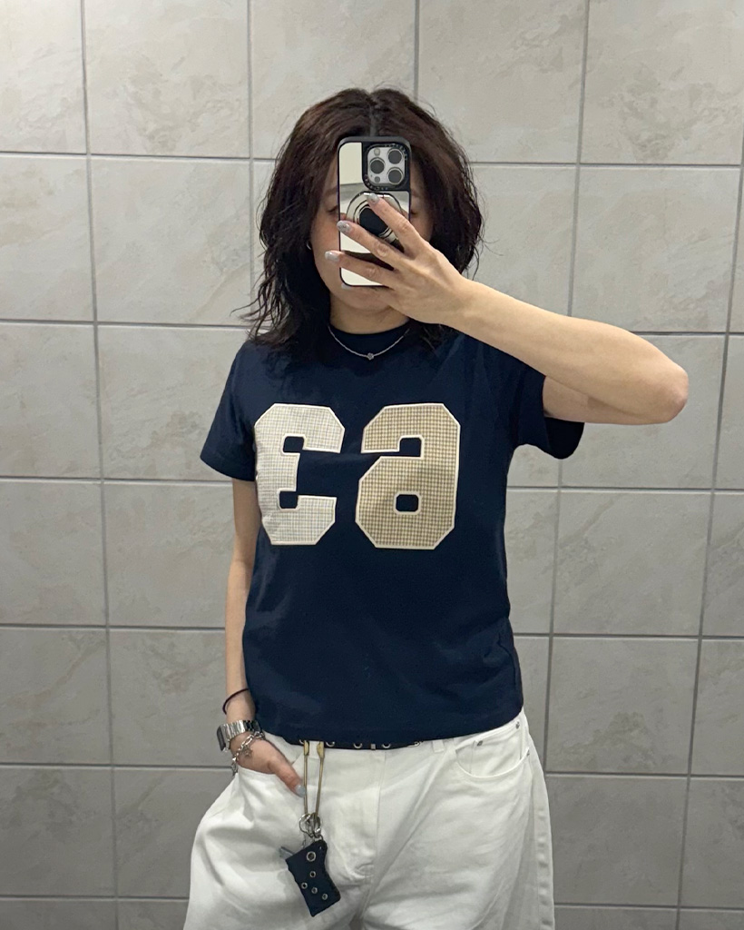 チェックナンバリングTシャツ