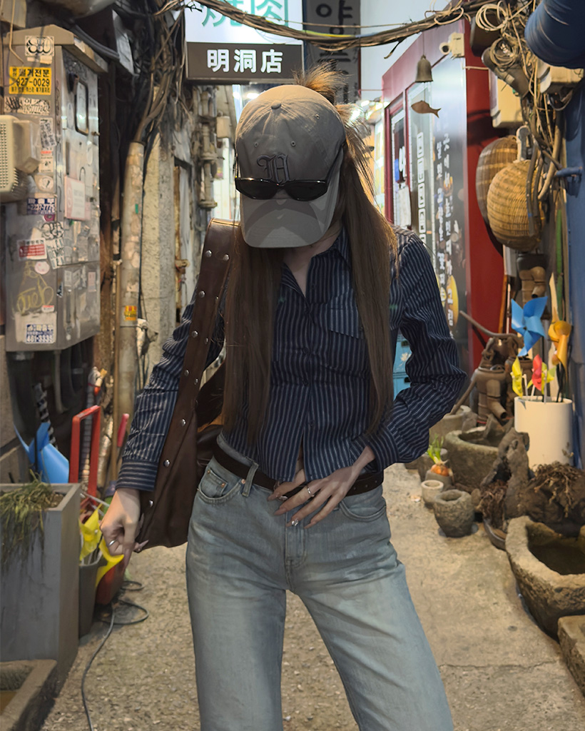 ストライプクロップシャツ