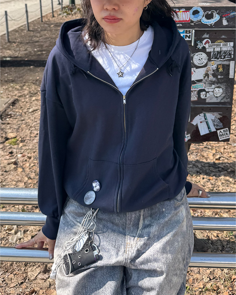 クロップドオーバーサイズパーカー