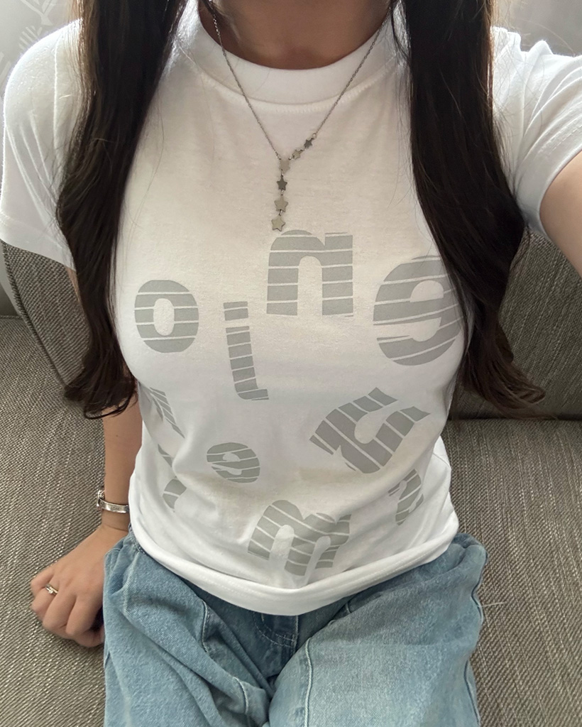 レタリング半袖Tシャツ