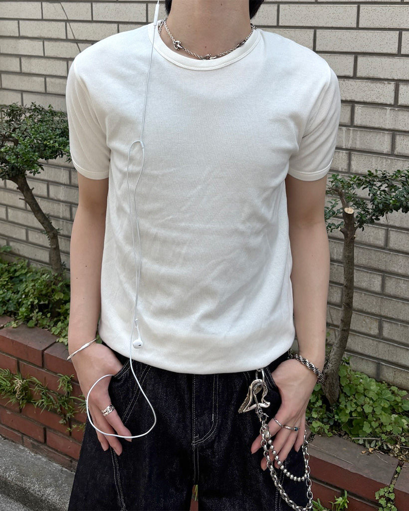 ベーシックリブTシャツ