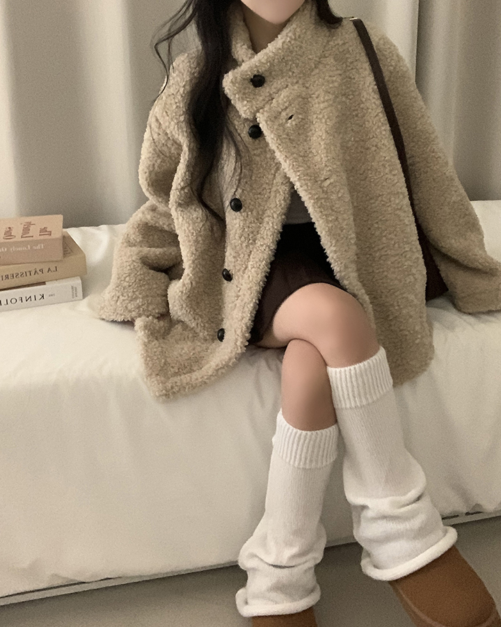 (4color)ハイネックオーバーサイズボアコート