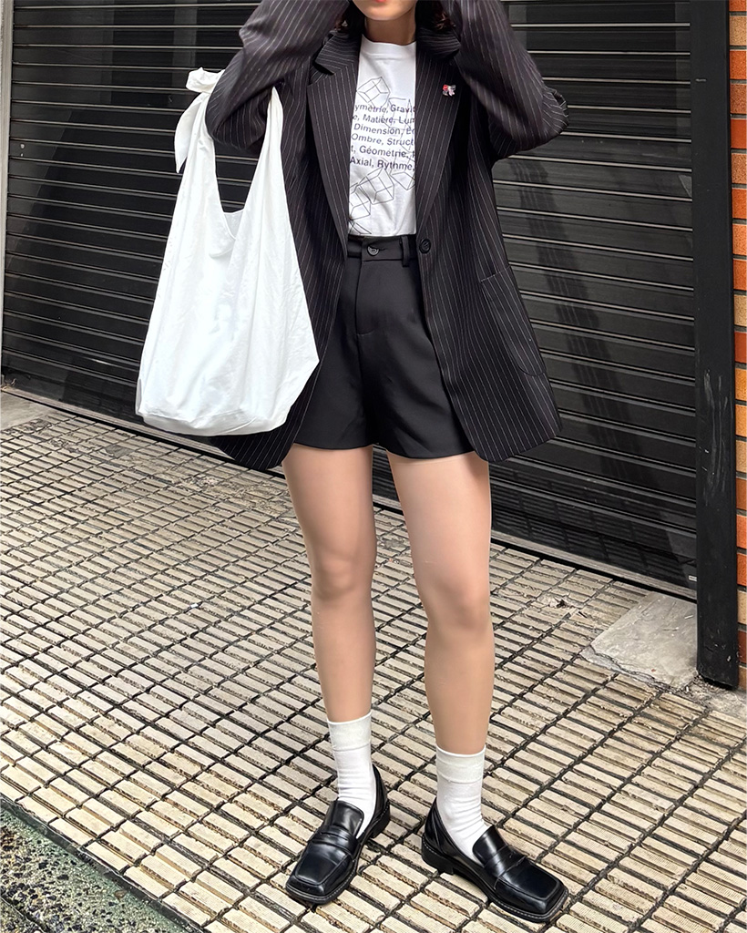 ベルトセットハーフスラックスパンツ