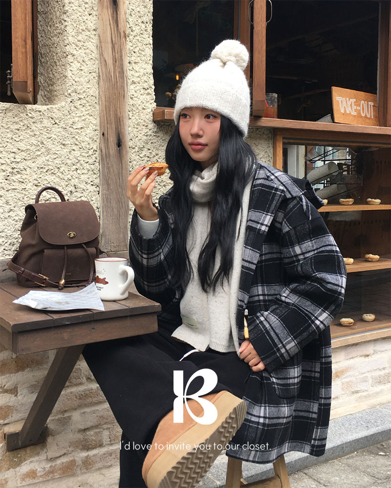 ORIGINAL]メーター チェックフード付きダッフルコート | ファッション