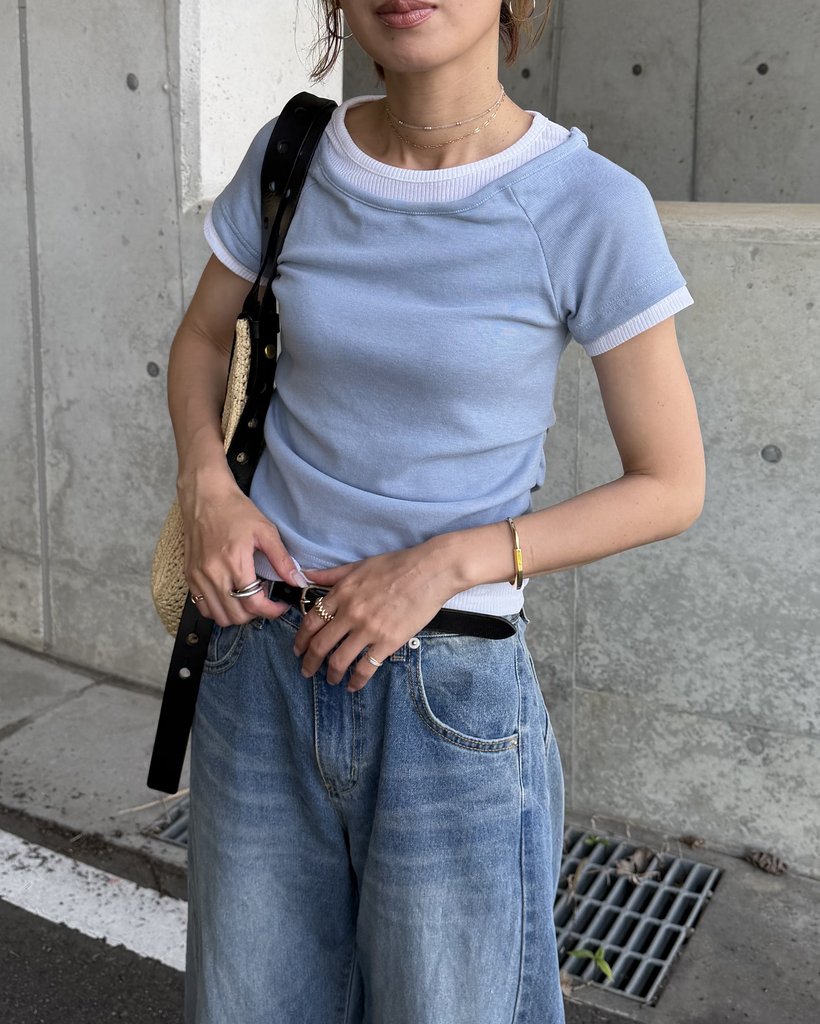 パイピングシャーリングTシャツ