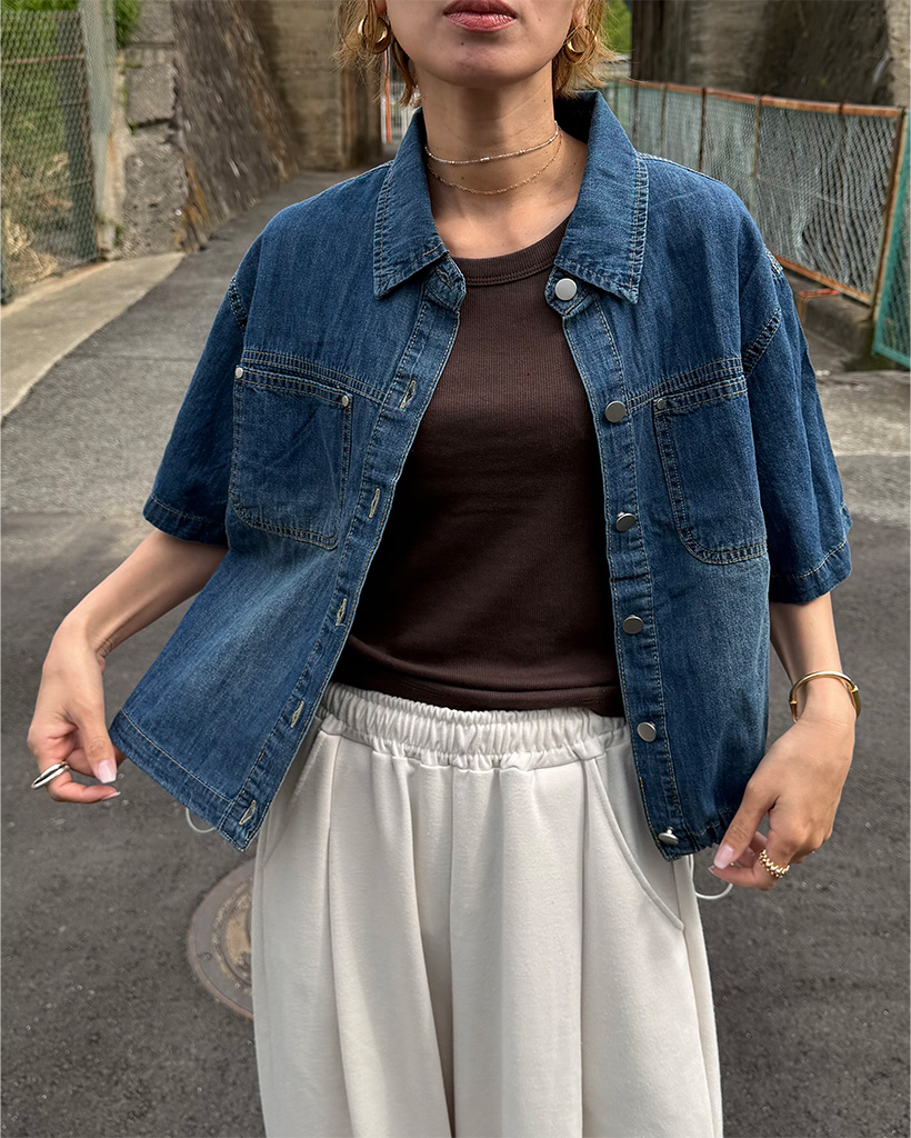 デニム半袖ジャケット