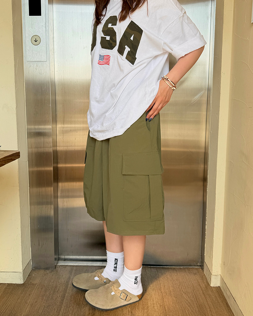 ナイロンカーゴバミューダパンツ