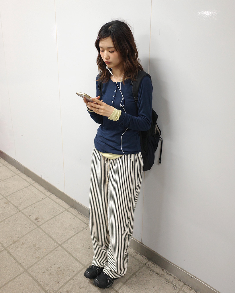 コットンストライプパンツ