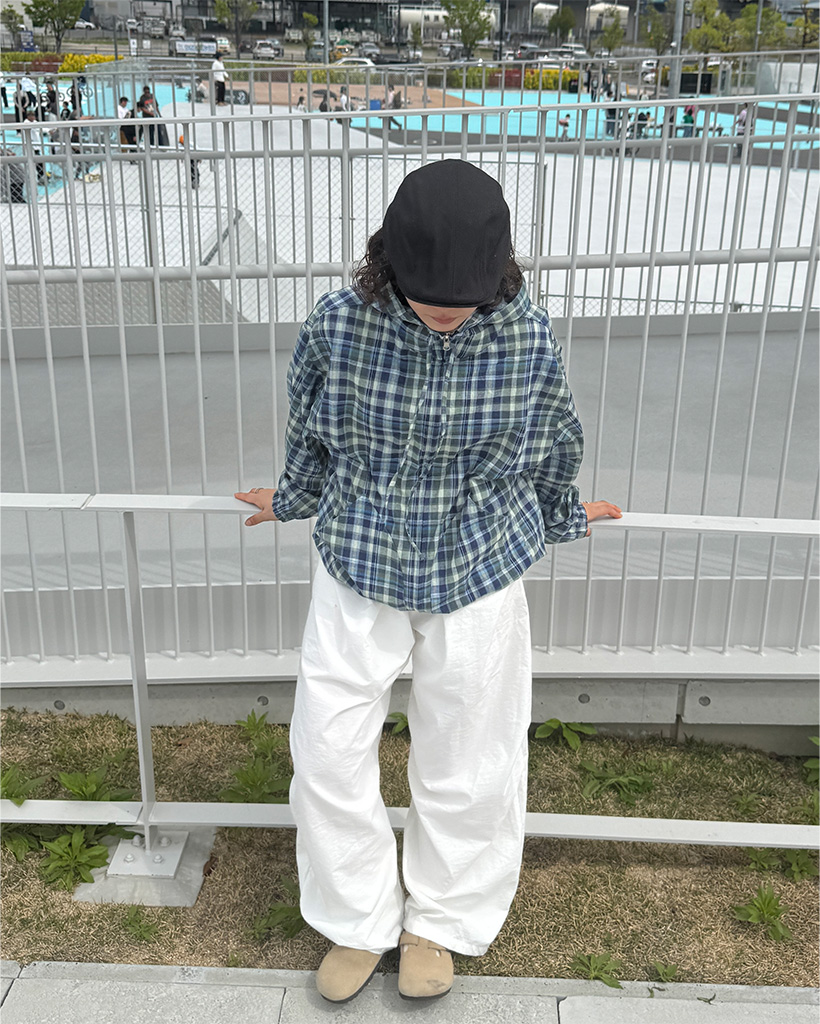 チェックパーカーウィンドブレーカー